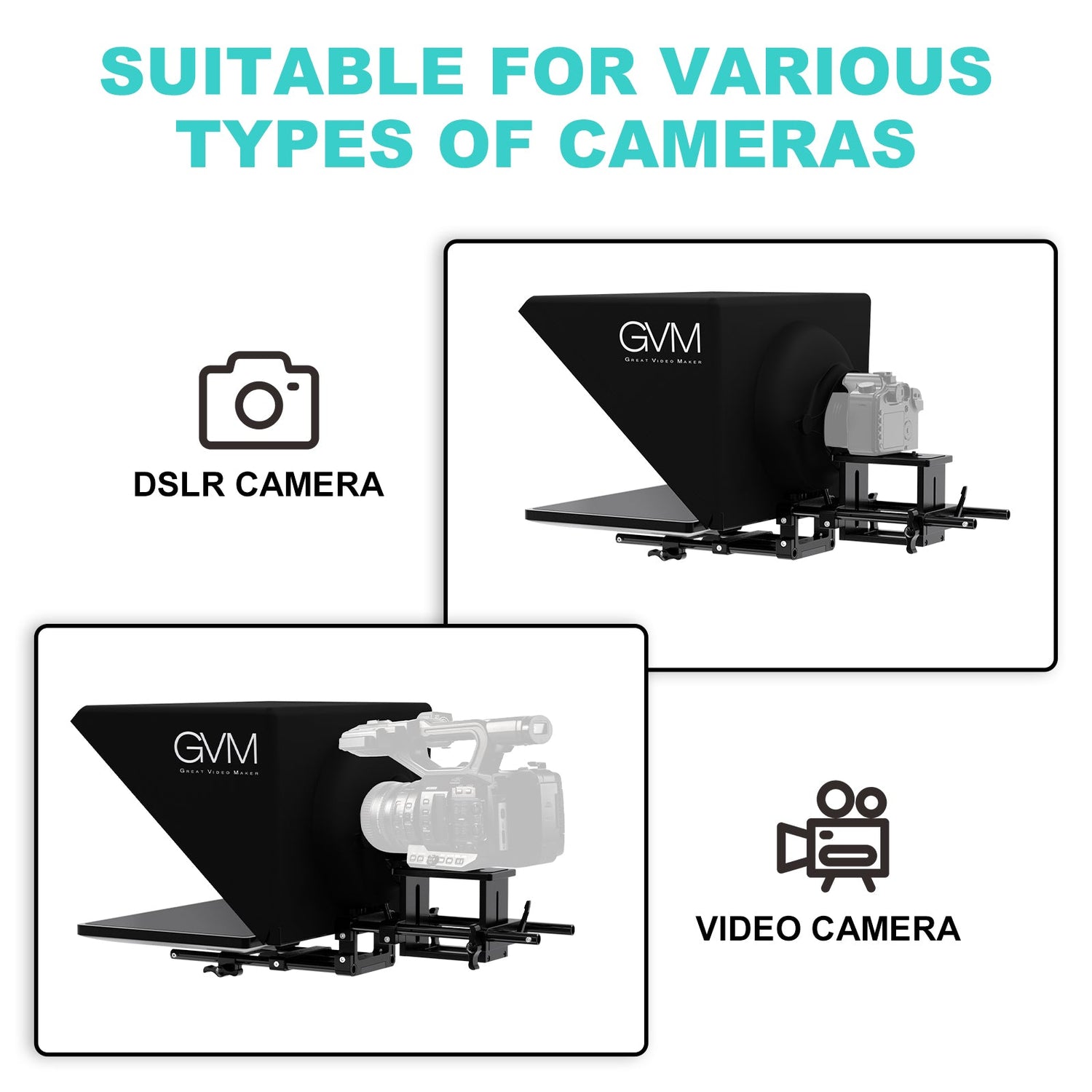 GVM TQ-LD Teleprompter for iPad Tablet & Smartphone with Bluetooth APP Control - GVMLED