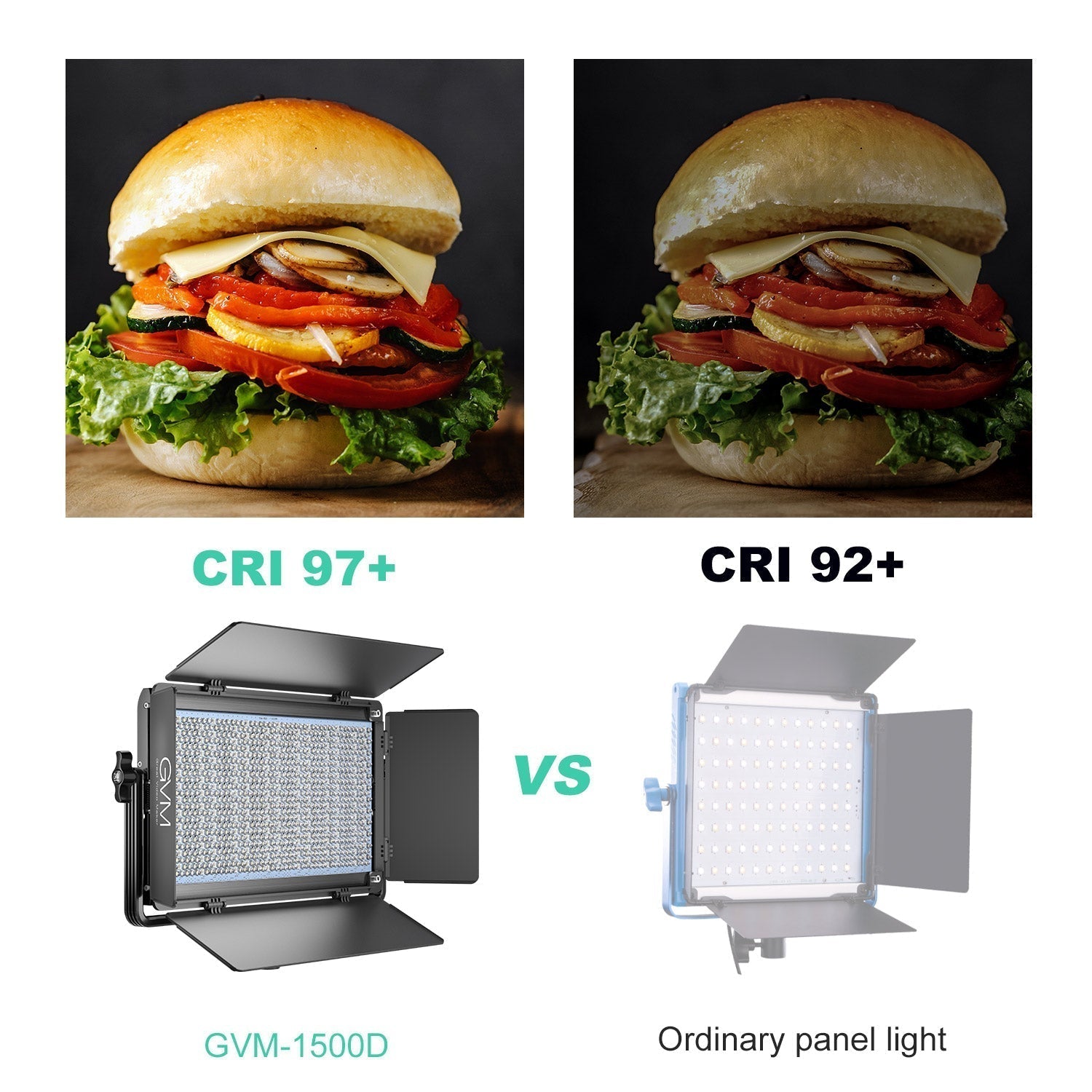 GVM-1500D 75W Powerful Bi-color and RGB Video Panel Light 3 kits - GVMLED