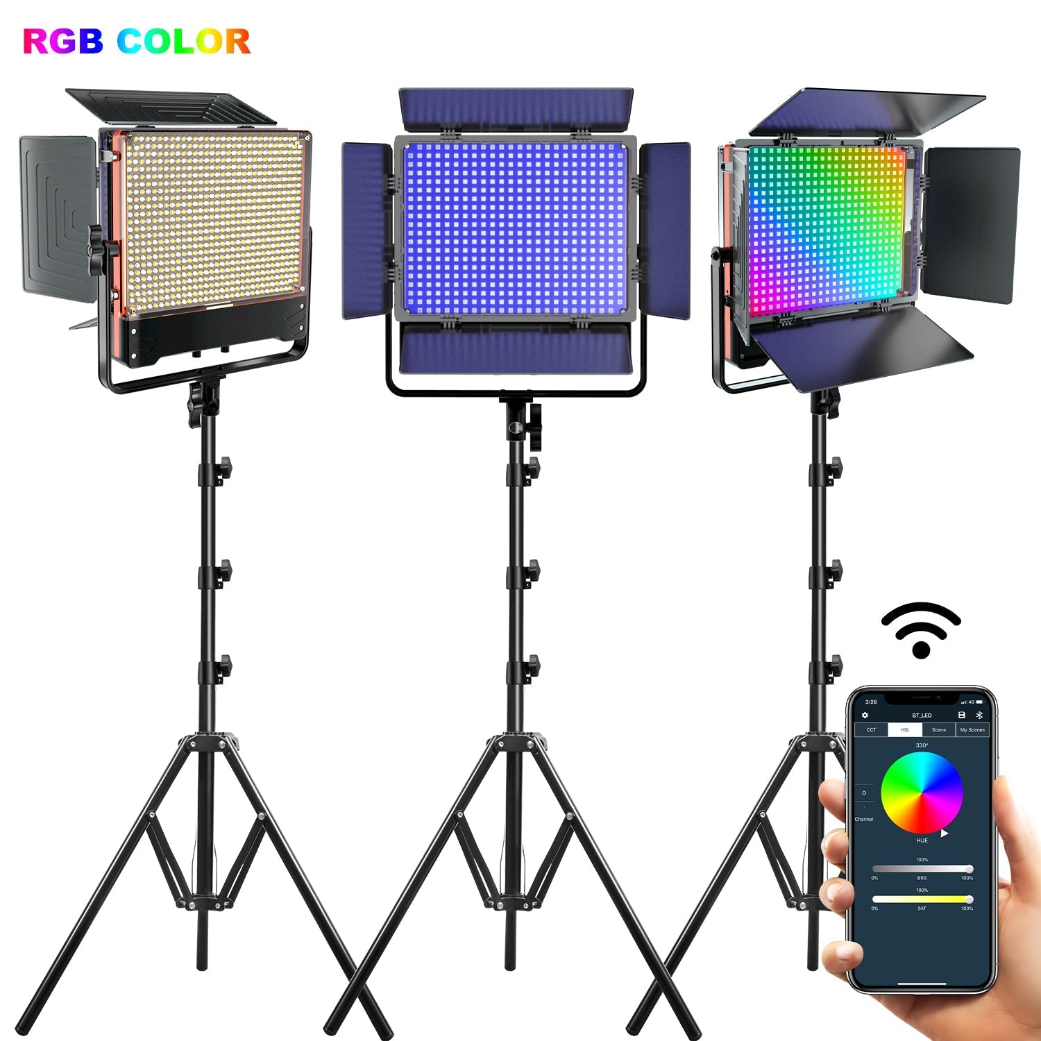 GVM 50SM Bi-color & RGB Double-sided Light Soft Panel LED Video Light - GVMLED