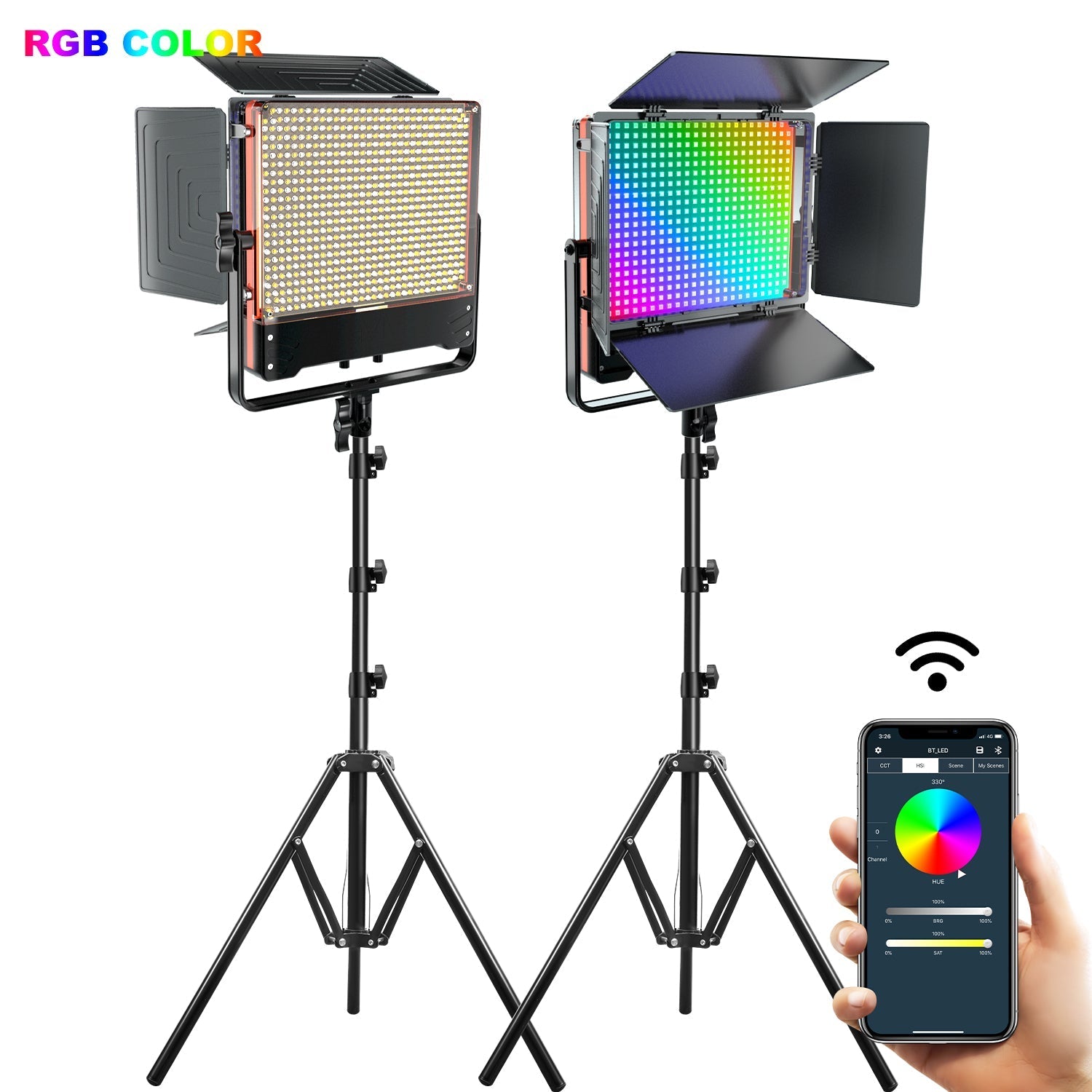 GVM 50SM Bi-color & RGB Double-sided Light Soft Panel LED Video Light - GVMLED