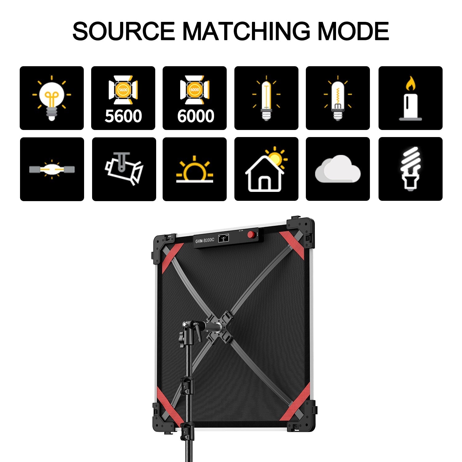 GVM B200C 200W RGB&Bi-Color Flexible LED Light - GVMLED