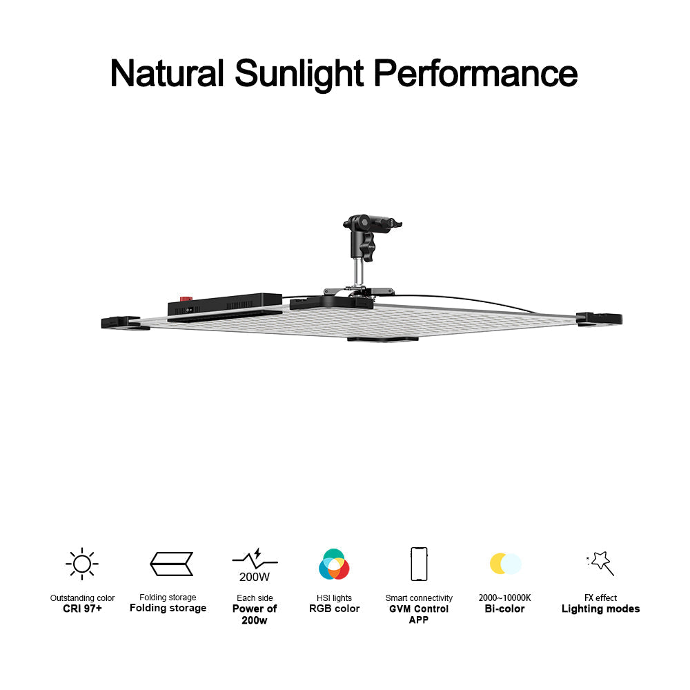 GVM B200C 200W RGB&Bi-Color Flexible LED Light - GVMLED