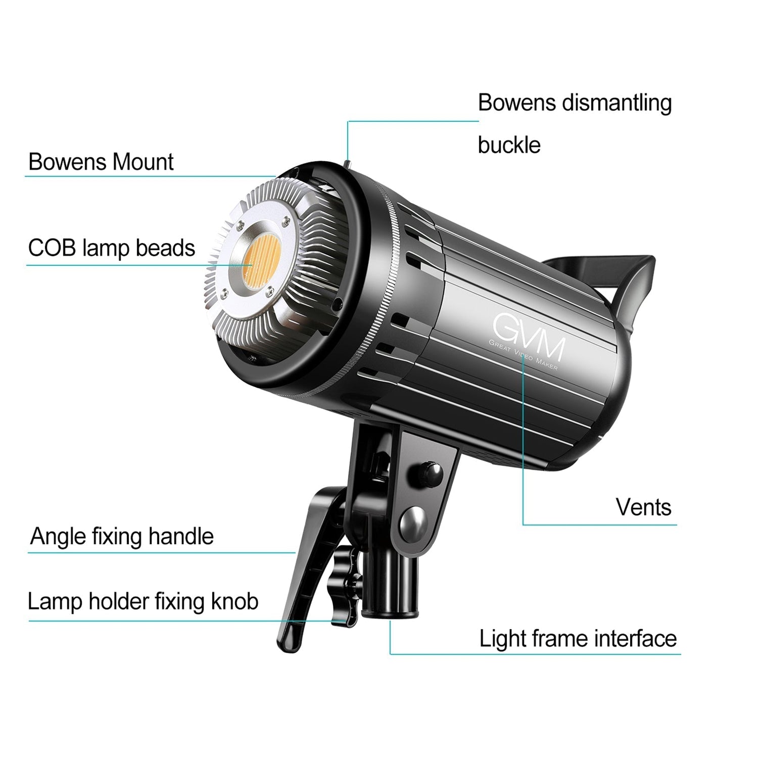 GVM-G100W 90W High Power LED Spotlight Bi-Color Studio Lighting Kit with Lantern Softbox - BOGO - GVMLED