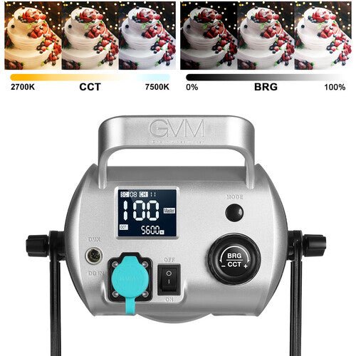 GVM SD300D Bi-Color LED Video Spotlight Kit with Stand and Lantern Softbox - GVMLED