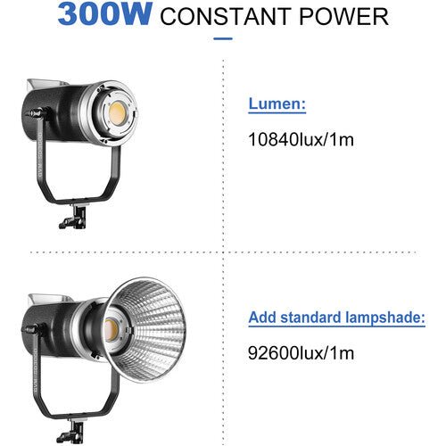 GVM SD300D Bi-Color LED Video Spotlight Kit with Stand and Lantern Softbox - GVMLED
