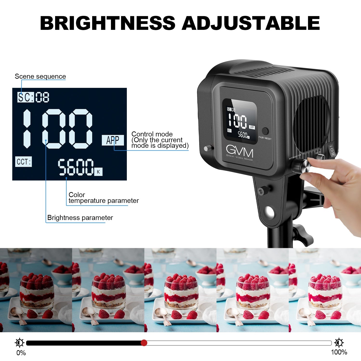 GVM SD80S 80w Spoltlight Daylight Can use Battery - GVMLED
