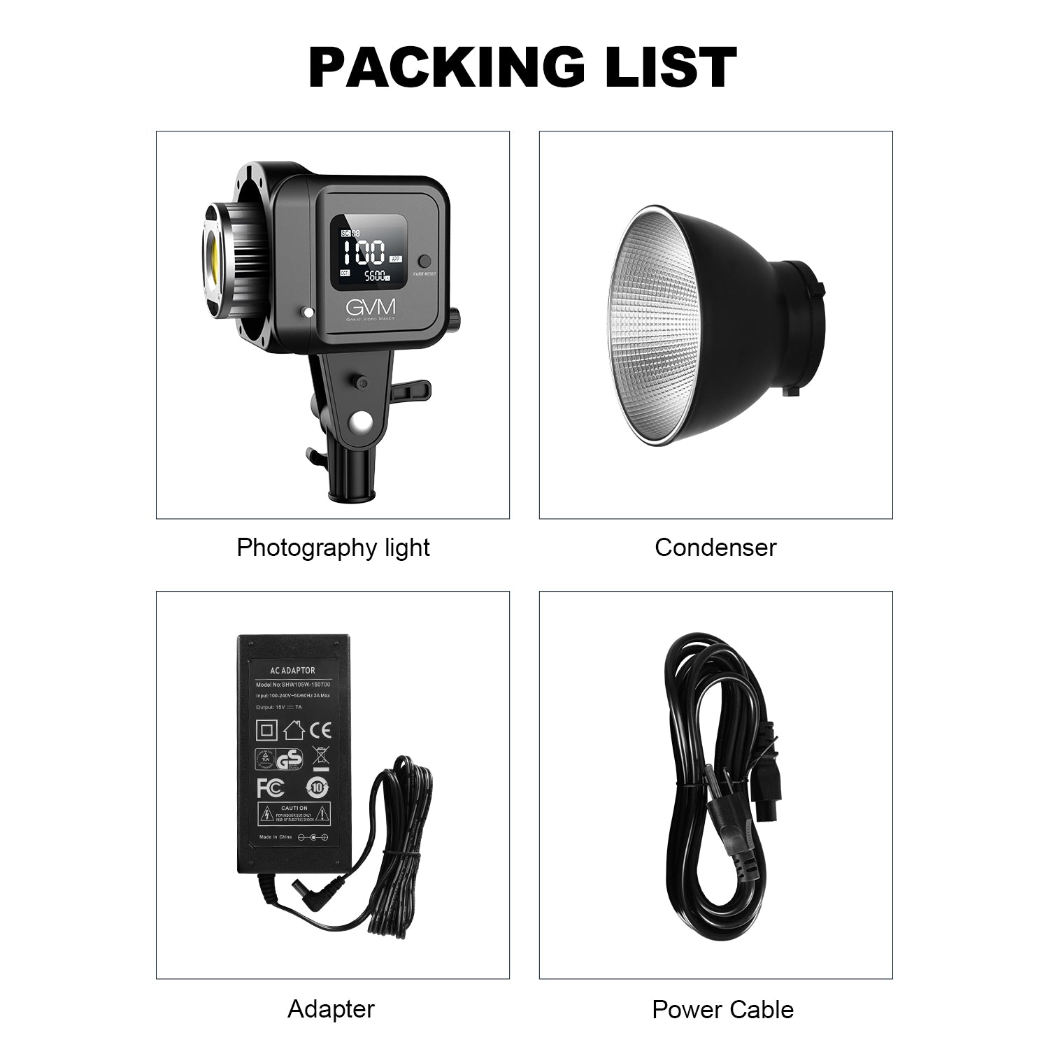 GVM SD80S 80w Spoltlight Daylight Can use Battery - GVMLED