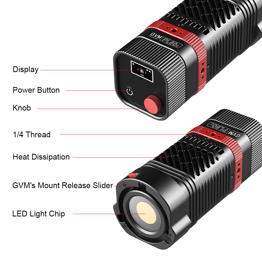 GVM PL60C RGB Pocket LED Monolight