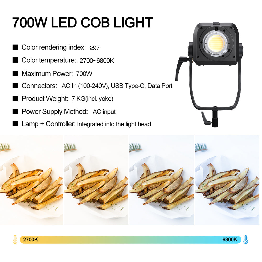 GVM SD700B AIO 700W Bi-Color Integrated Spotlight
