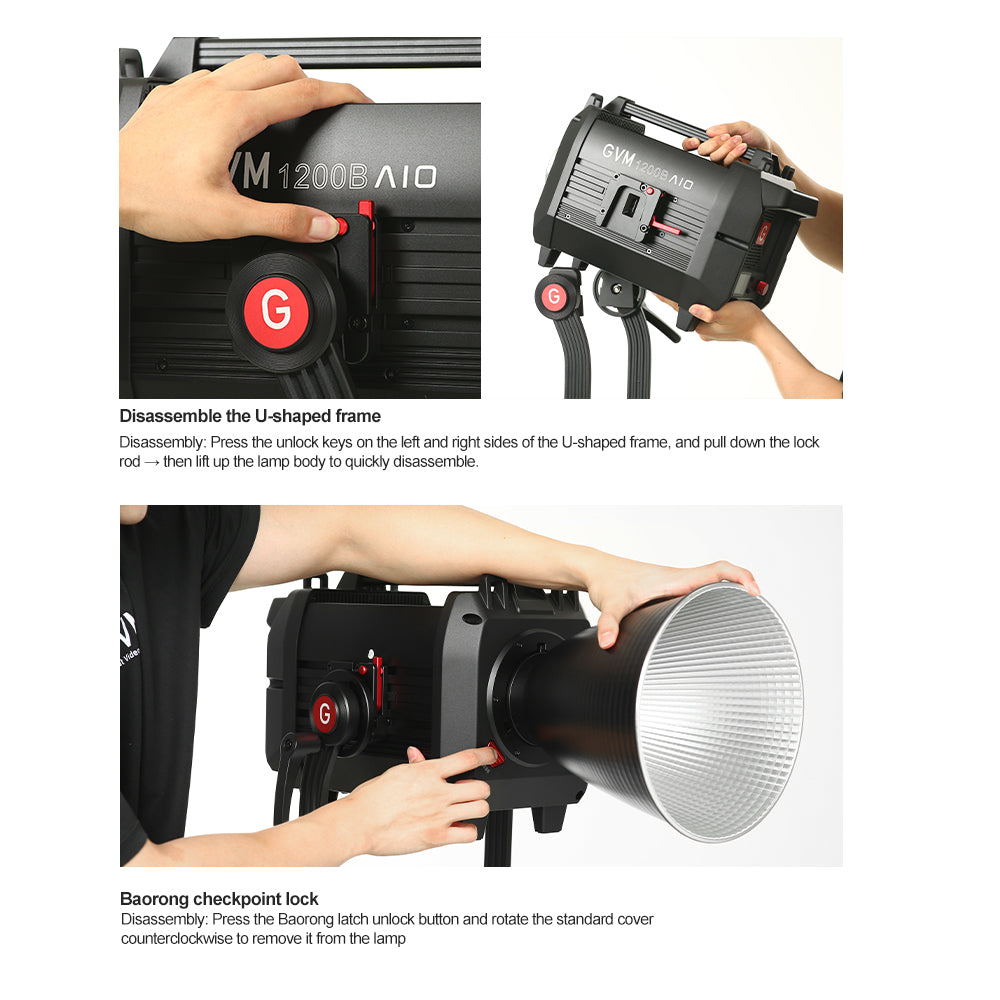 GVM 1200B AIO 1200W Bi-Color Integrated Spotlight