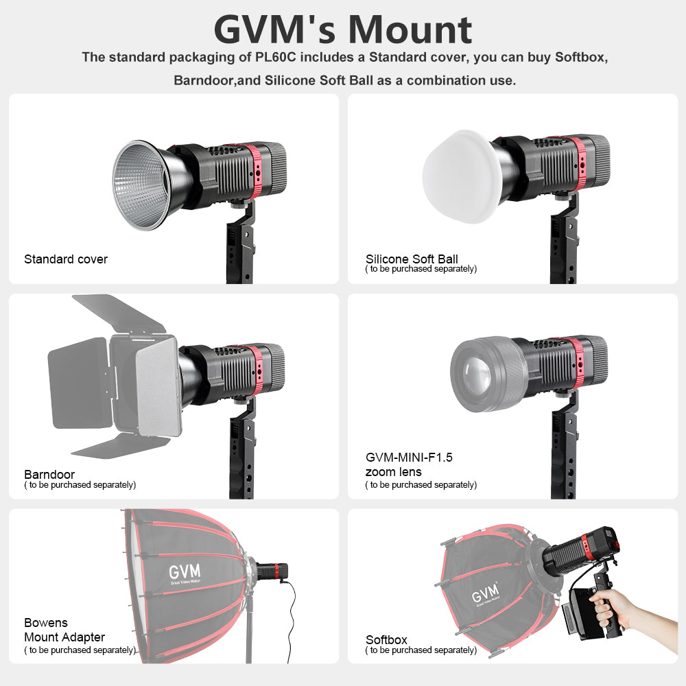 GVM PL60C RGB Pocket LED Monolight