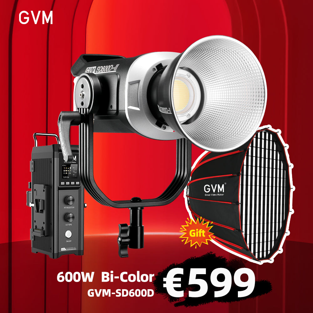 GVM SD600D-II 600W Upgraded  Bi-Color LED Video Light(Include Free Softbox 36'' €139 value)