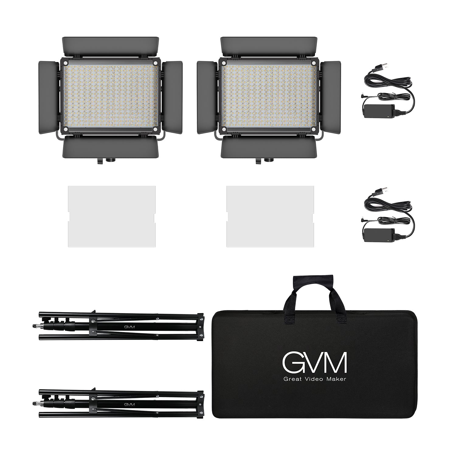 GVM 880RS 60W RGB LED Studio Video Light 2 LIghts Kit