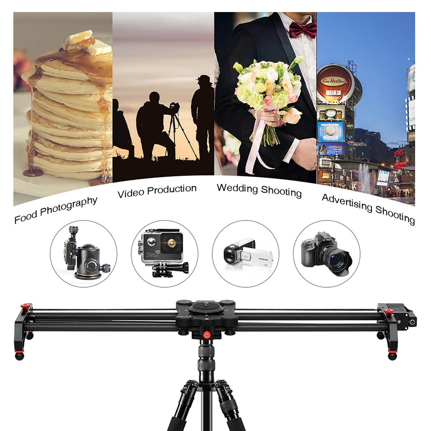 GVM GR-80QD Professional Video Carbon Fiber Motorized Camera Slider (32