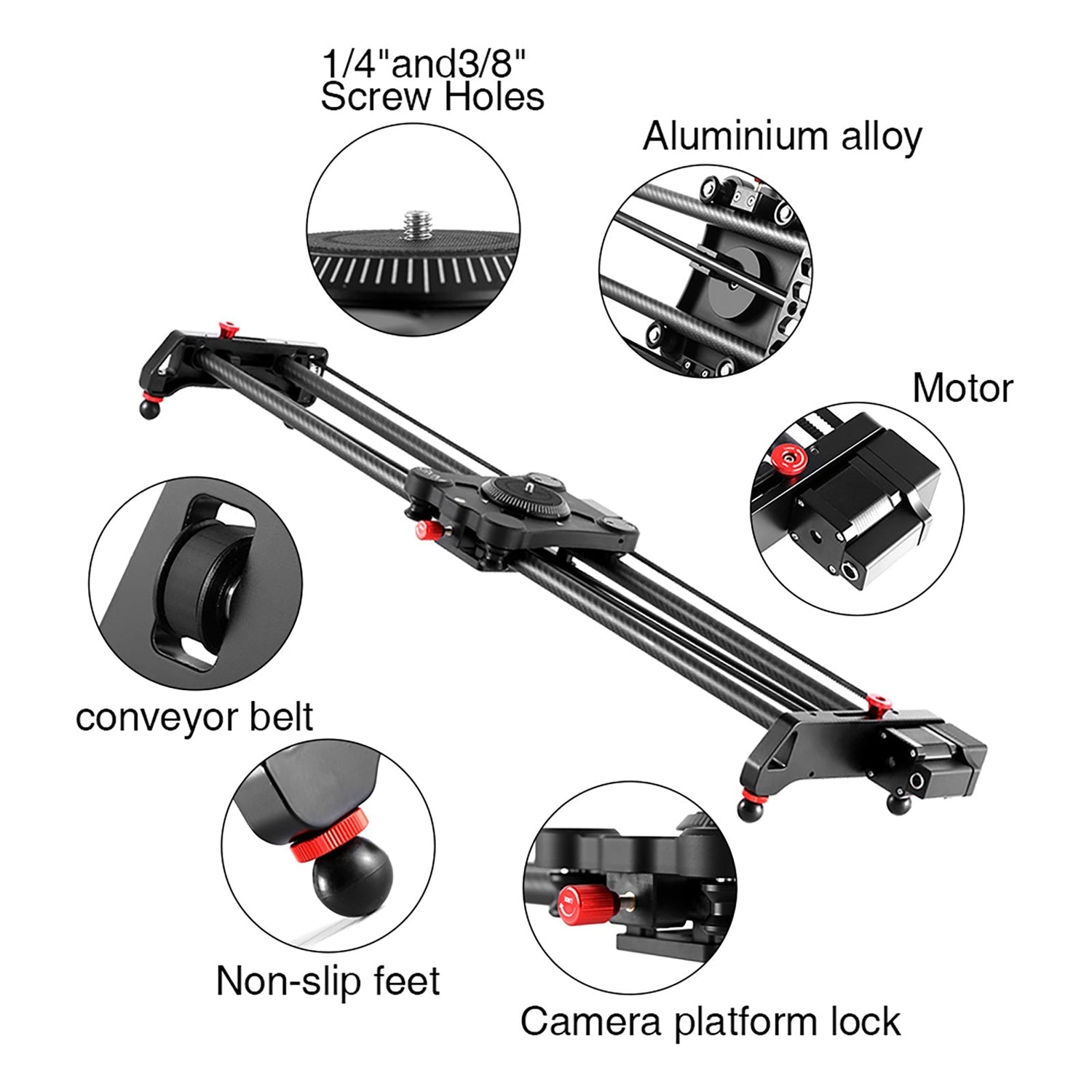 GVM GR-80QD Professional Video Carbon Fiber Motorized Camera Slider (32