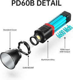 GVM PD60B 60W Hand - held LED Light Spotlights - GVM