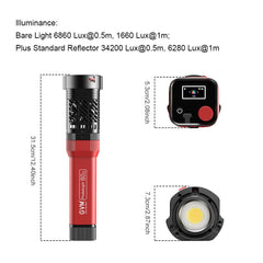 GVM-PD60C Built-in Battery Model 60W Flashlight (RGB) - GVM