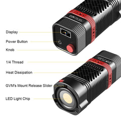 GVM PL60C External 60W RGB Flashlight with Battery - GVM