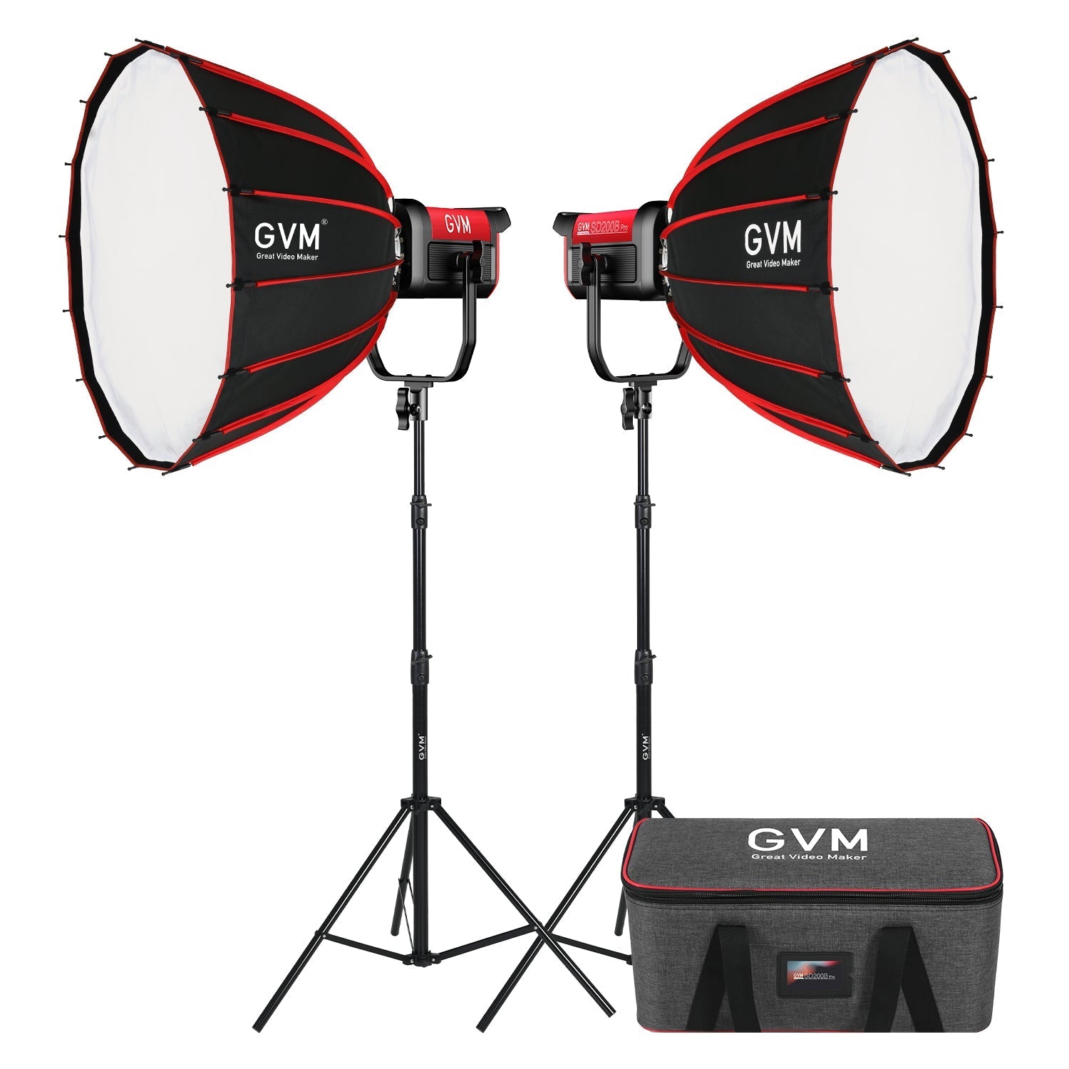 GVM PRO-SD200B 200W Bi-Color Monolight With Softbox 2 kits - GVMLED