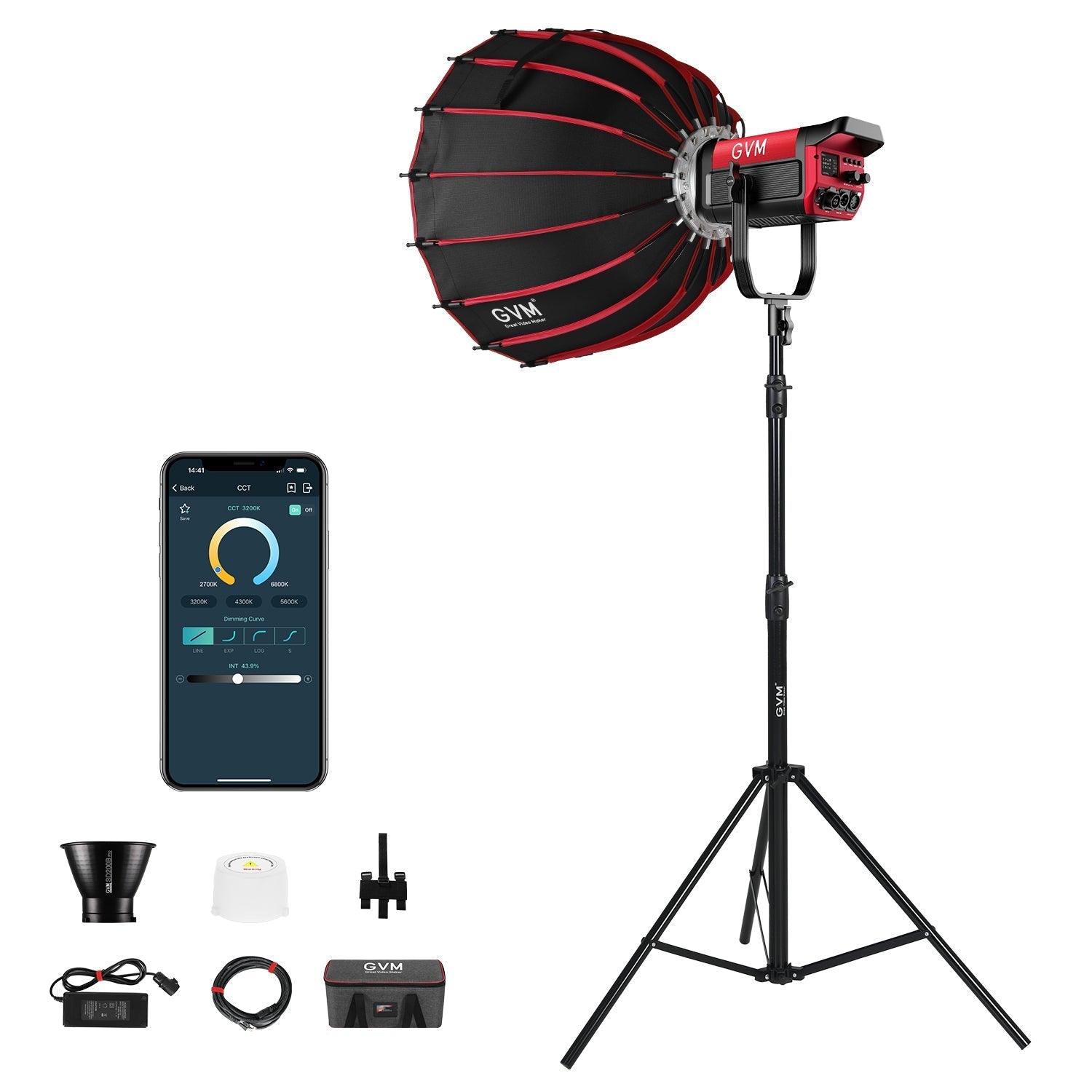 GVM PRO-SD200B 200W Bi-Color Monolight With Softbox - GVMLED