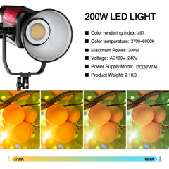 GVM PRO-SD200B 200W Bi-Color Monolight(V-mount && Mesh Bluetooth)(Shipping July 10) - GVMLED