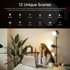 GVM PRO - SD300B 300W Bi - Color Monolight V - mount Mesh Bluetooth（Includes Free: GVM - YG60SP） - GVM