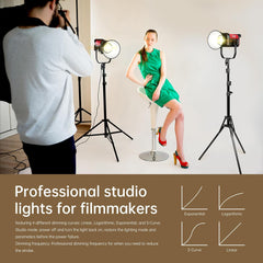 GVM PRO - SD300B 300W Bi - Color Monolight V - mount Mesh Bluetooth（Includes Free: GVM - YG60SP） - GVM