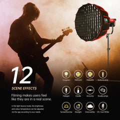 GVM PRO - SD300B 300W Bi - Color Monolight V - mount Mesh Bluetooth（Includes Free: GVM - YG60SP） - GVM