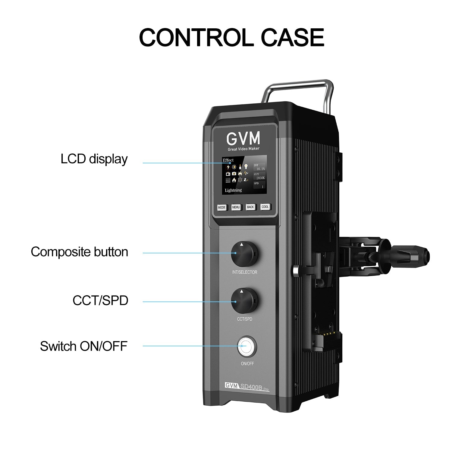 GVM PRO-SD400B 400W Bi-Color Monolight(V-mount && Mesh Bluetooth)(Shipping July 10) - GVMLED