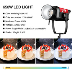 GVM PRO-SD650B 650W Bi-Color Monolight(V-mount && Mesh Bluetooth)(Shipping July 10) - GVMLED