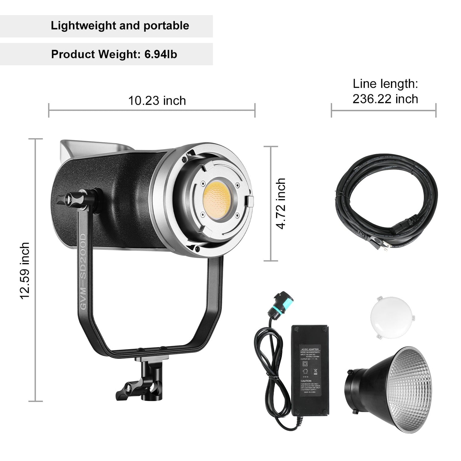 GVM-SD200D 200W High Power Bi-Color LED Spotlight Light (BOGO) - GVMLED