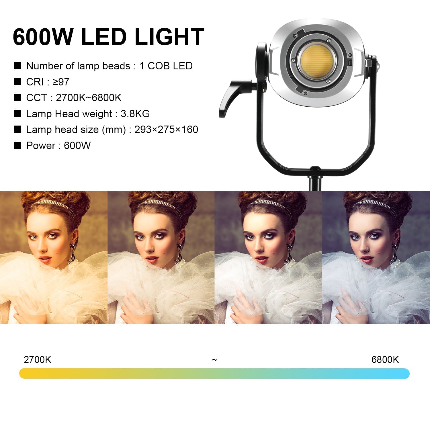 GVM SD600D 600W Upgraded Bi - Color LED Video Light - GVM