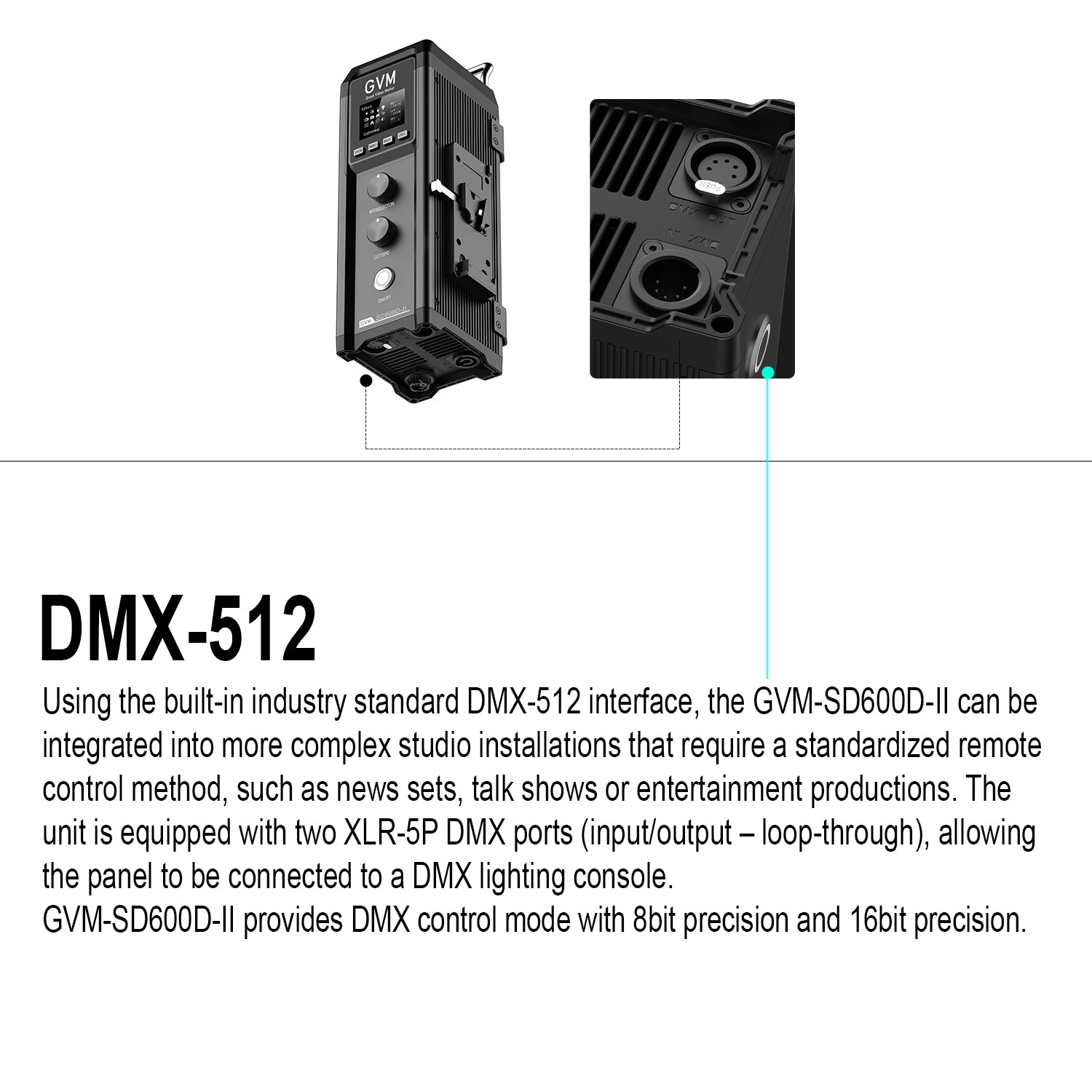 GVM SD600D-II 600W Upgraded Bi-Color LED Video Light(Include