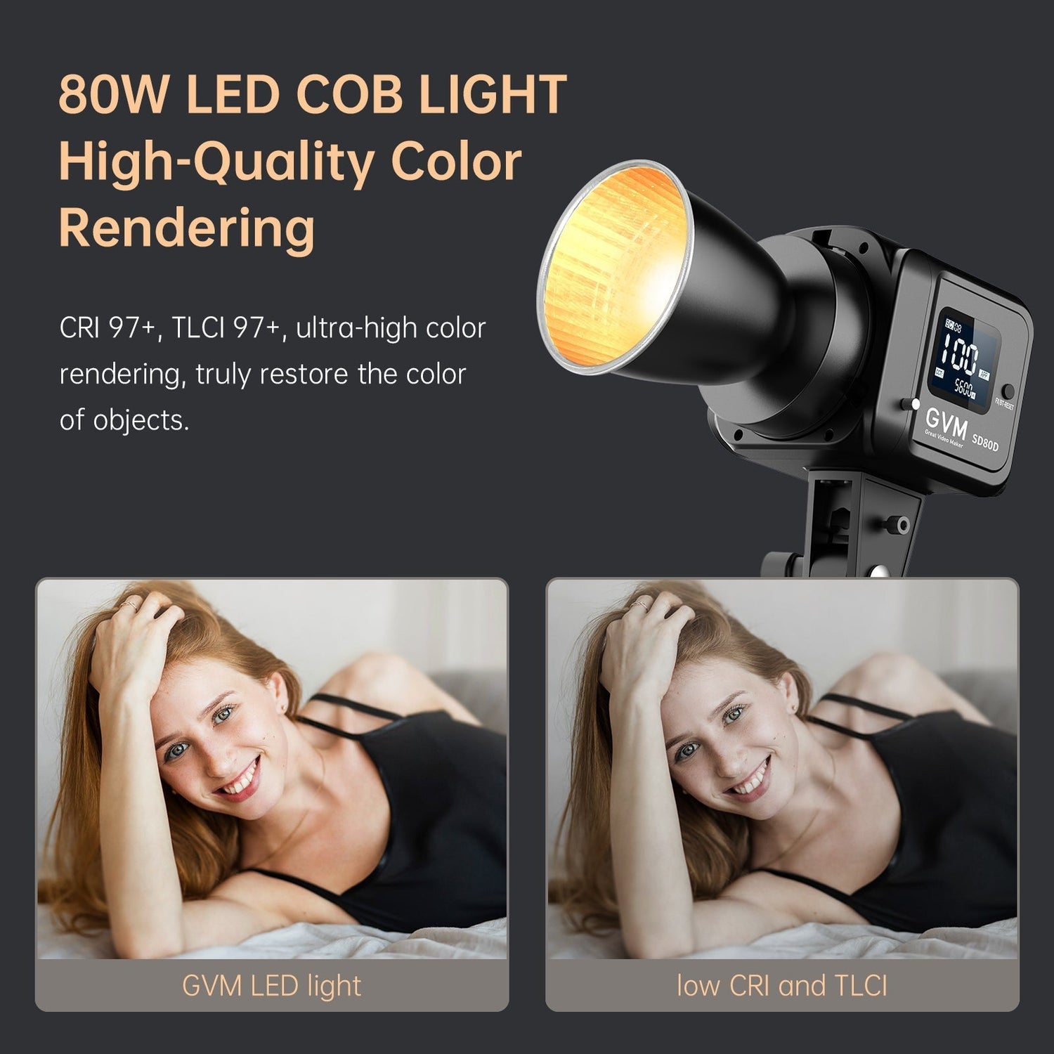 GVM SD80D 80w Bi - Color Spotlight - GVM