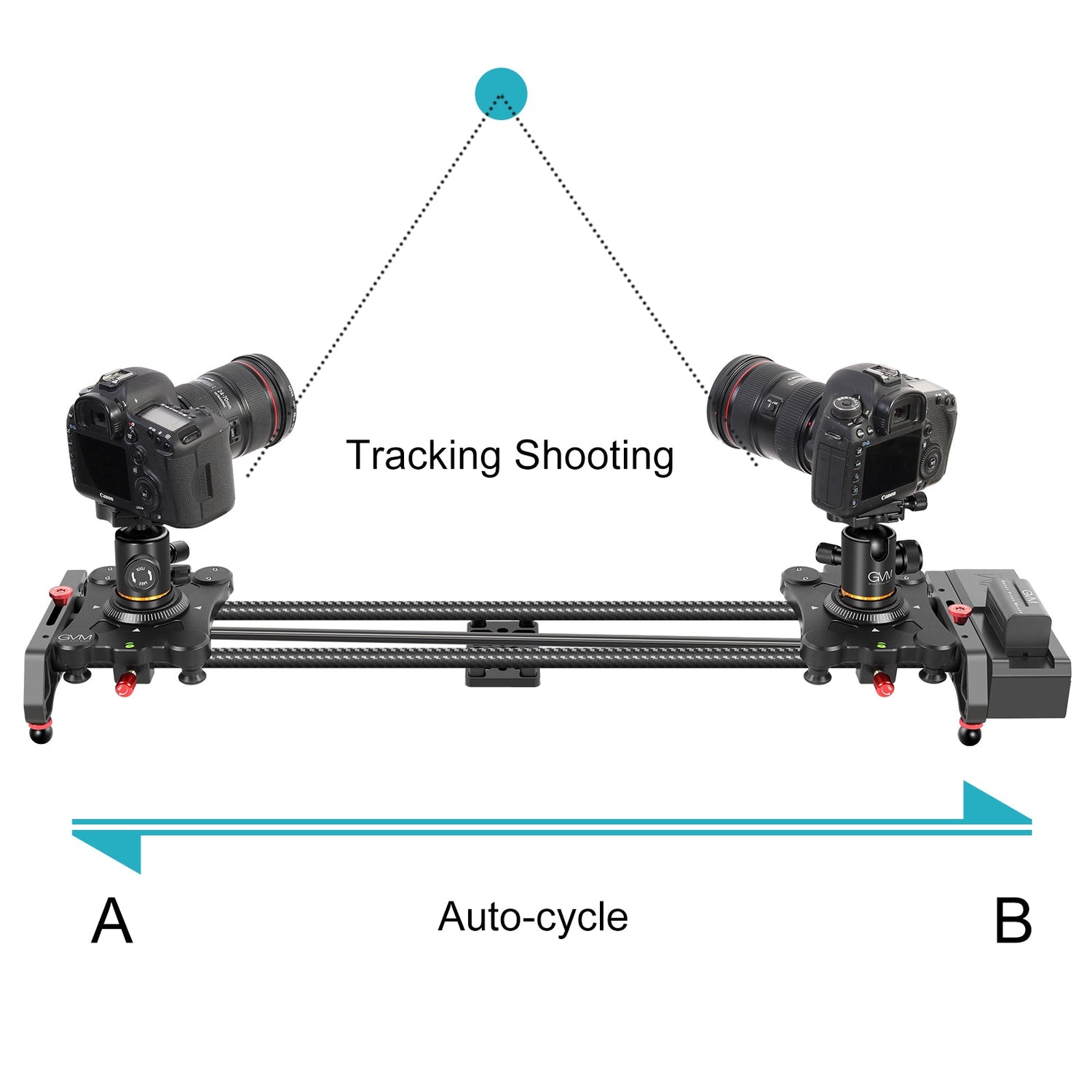 GVM SLIDER-80 Wireless Professional Carbon Fiber Motorized Camera Slider (32