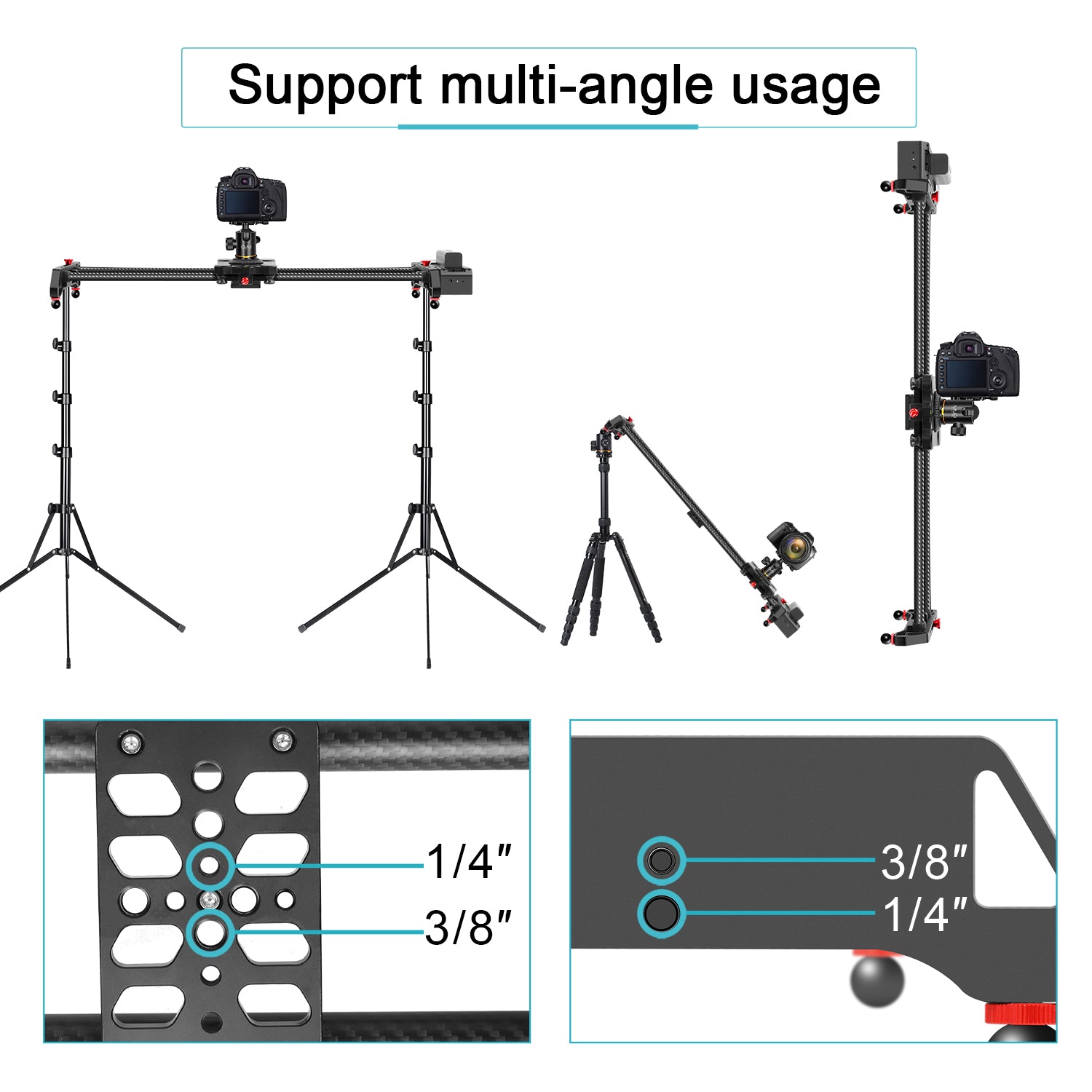 GVM SLIDER-80 Wireless Professional Carbon Fiber Motorized Camera Slider (32